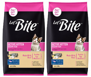 Let's Bite Active Kitten Ocean Fish Dry Food - Pack Of 2 (400g Each)