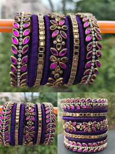 THREAD BANGLE CHAIN STONE 9 PCS BANGELS