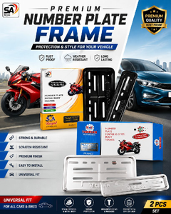 Premium Stainless Steel & Metal Number Plate Frame Set | Universal Car & Bike License Plate Holder | Rust Proof

 TAJ REDIUM & CAR DECOR MANDAWARI