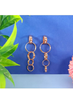 Gold Toned Contemporary Drop Earrings