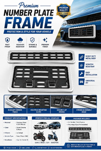 Premium Chrome Number Plate Frame Set for Car & Bike | Universal License Plate Holder | Rust Proof | Silver Finish

TAJ REDIUM & CAR DECOR MANDAWARI