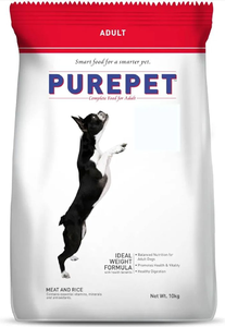 Purepet Adult Dry Dog Food 10kg | Meat & Rice Flavour | Promotes Health & Vitality | Immune Support | Healthy Digestion | Nutrient Rich