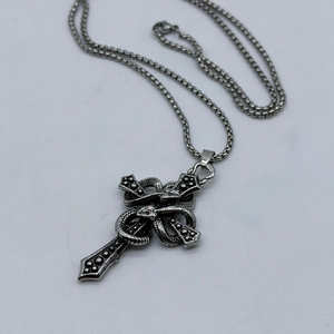 Serpent Cross Necklace