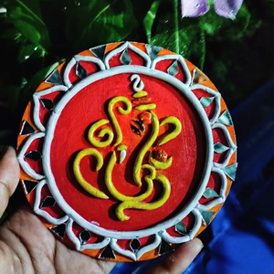 Mini Ganesha Lippan Work Fridge Magnet