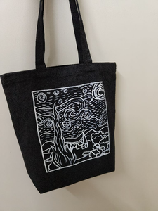 Starry Night Line Art Tote Bag