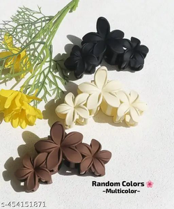 3 Pics Matte Flower Clip
