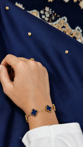 Navy Blue Clover Bracelet