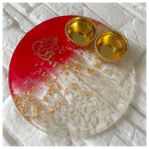Resin Puja Thali Sindoor And Akshad Theme