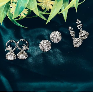 Silver Oxidised Different Pattern Earrings