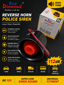 Rich Diamond 12V Reverse Horn Siren | Police Siren Sound Alarm | Universal Car, Bike & Auto Reverse Buzzer