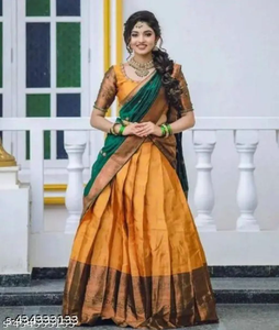 Half Saree Jacard Lehenga
