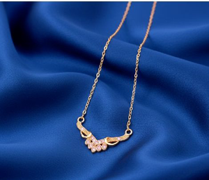 Gold Plated V Pendant Necklace For Women