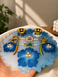Resin Rakhi Premium Thali Set