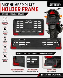 Number Plate Frame 
Black Colour| For Night Sefty Frame 
All Bike Number Plate Installation

TAJ REDIUM & CAR DECOR, MANDAWARI