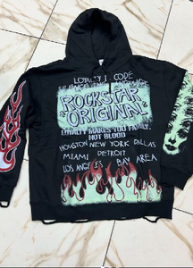 Black Printed Hoodie