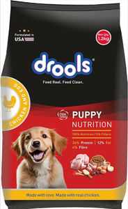 Drools Puppy Dry Dog Food 1.2Kg Pack | Chicken and Egg Flavour | Optimal Growth | Healthy Coat & Skin | Strong Immune System | Enhanced Palatability