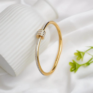 Pave Knot Crystal Beaded Bracelet