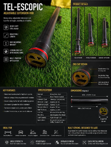 Heavy Duty Telescopic Adjustable Extension Rod | Steel Expandable Support Pole 42-72cm | Industrial & Automotive Mounting Rod